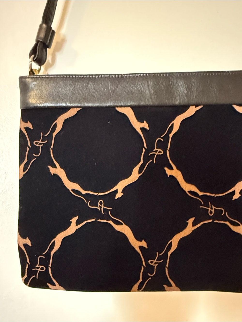 Gorgeous Black and Brown Patterned Shoulder Bag